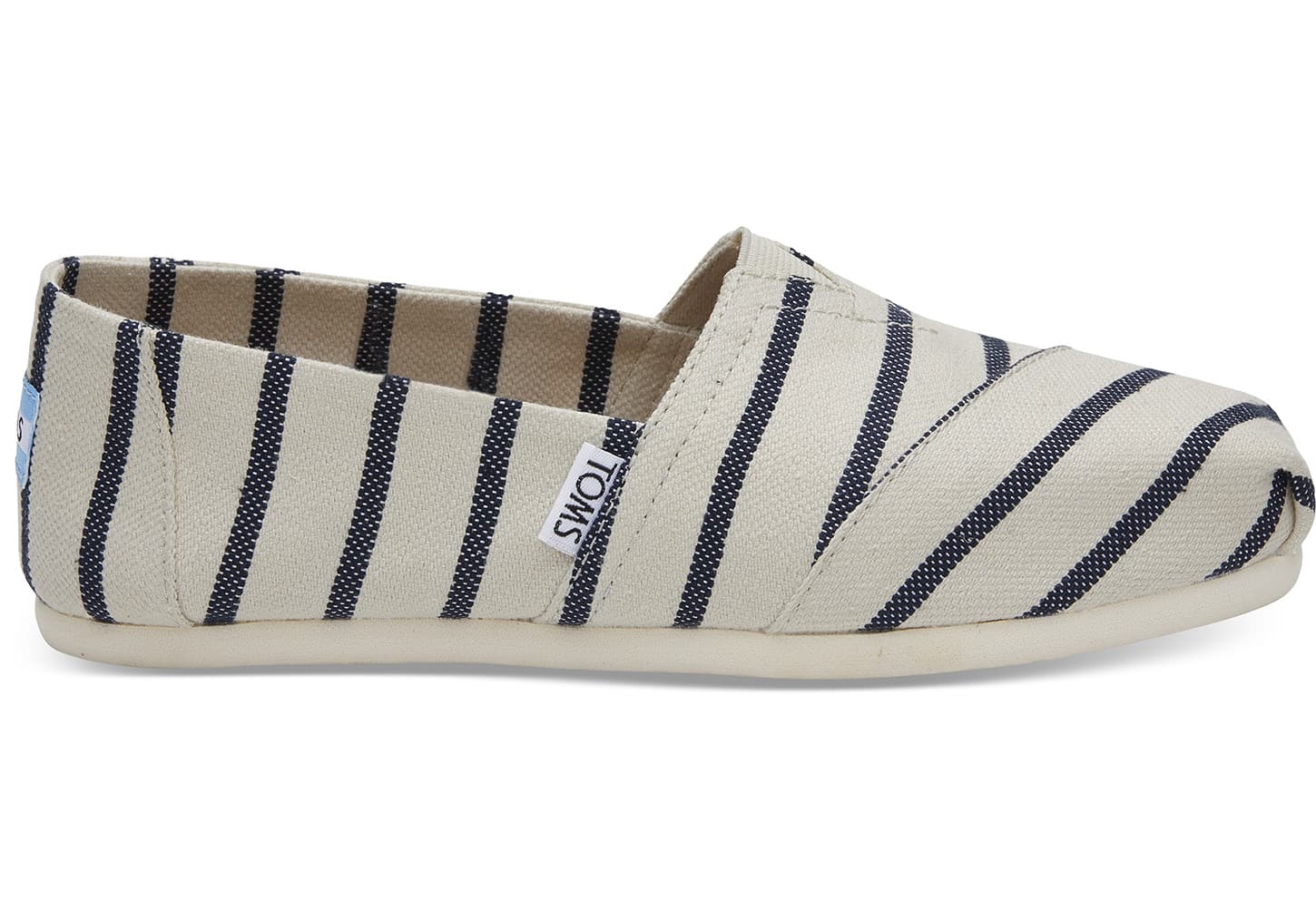 Toms Venice Riviera Stripe Classics - Womens Slip Ons - White/Navy - NZ - 469325TKB